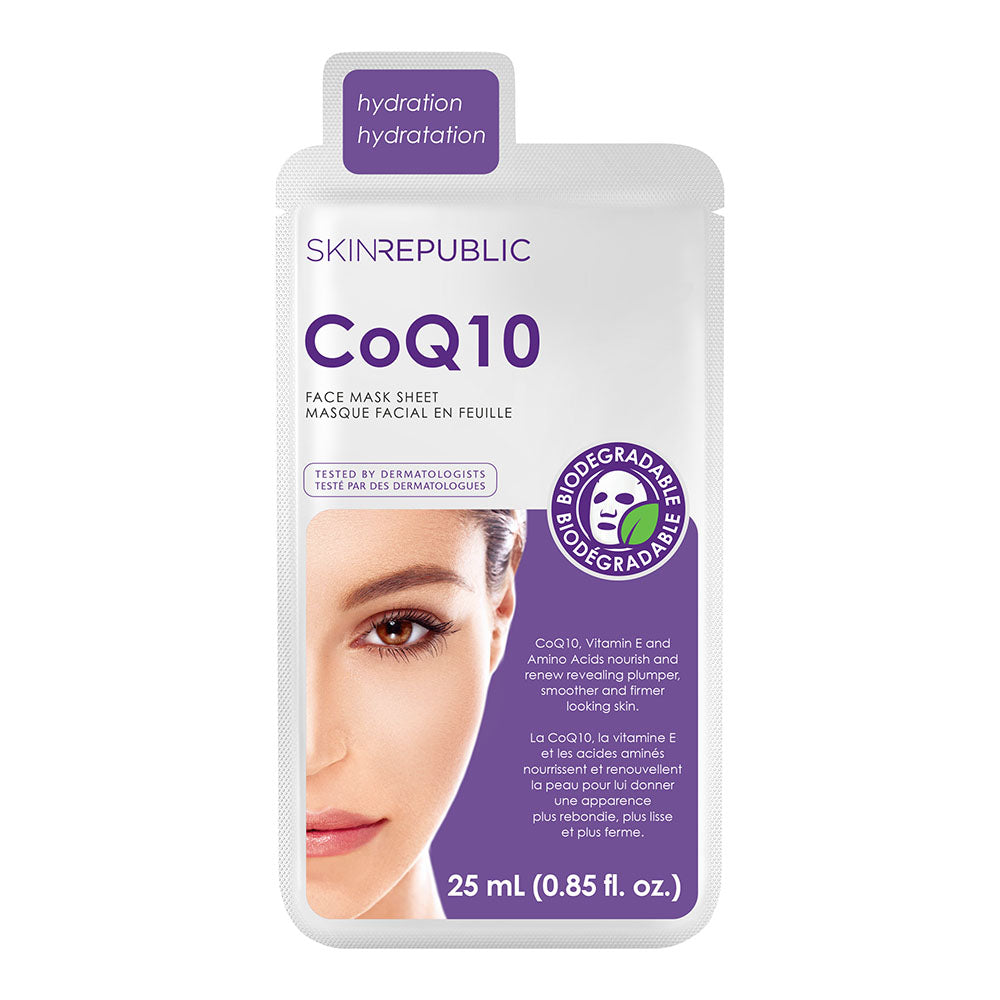 Hydrating CoQ10 Biodegradable Face Mask Skin Republic Skin