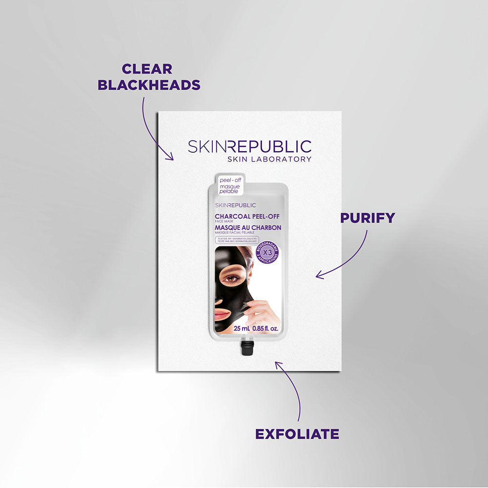 Purifying Charcoal Peel-Off Biodegradable Face Mask (3 Applications)