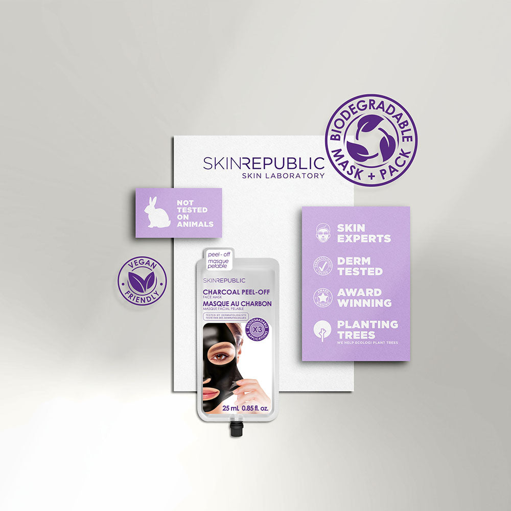 Purifying Charcoal Peel-Off Biodegradable Face Mask (3 Applications)